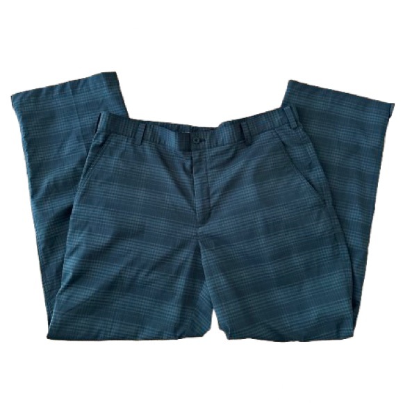 New Nike Golf Men’s Pants Plaid Polyester Black, Sz 35x30 G G - Picture 1 of 14
